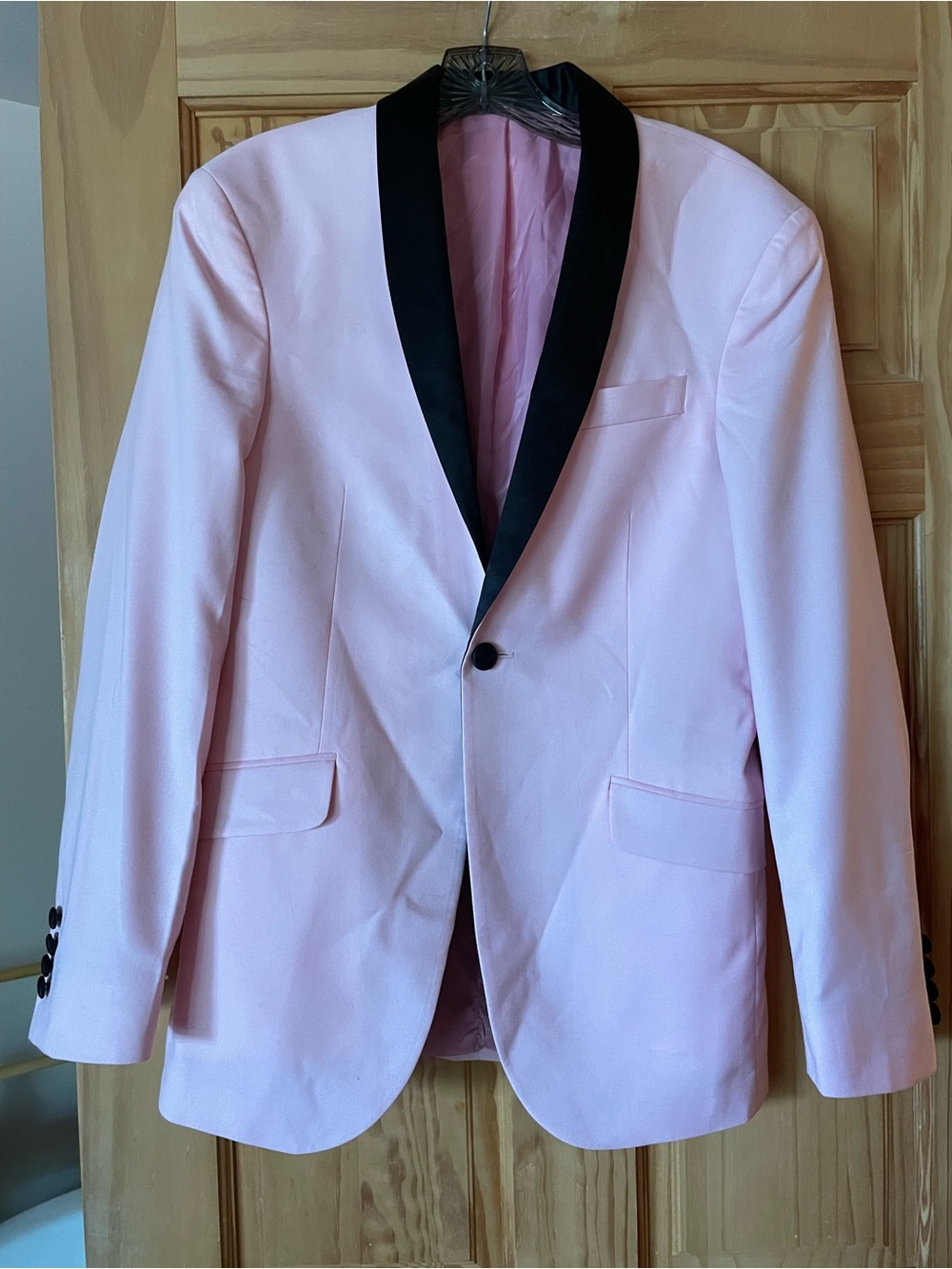 Kenneth Cole Pink Blazer with Black Shawl Lapel